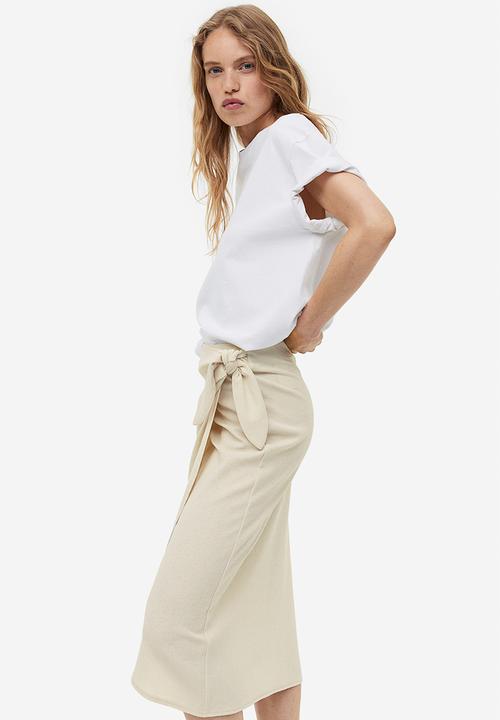 H&M - Jersey wrap skirt - light beige