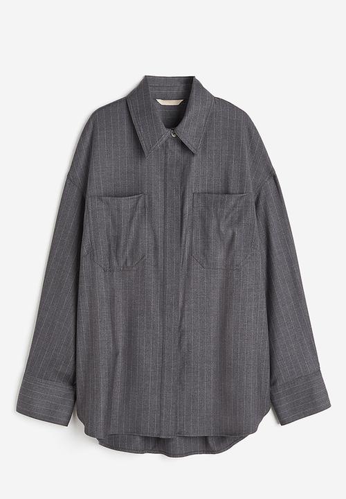 H&M - Oversized twill shirt - grey