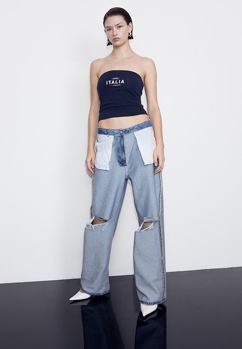 H&M - Printed tube top - blue