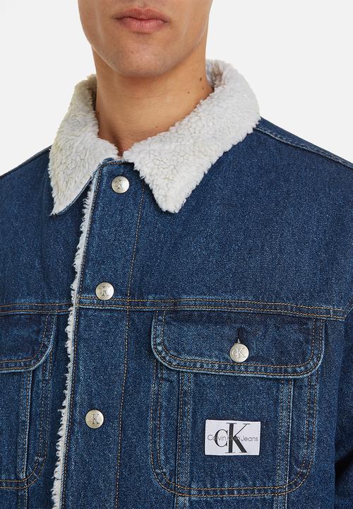 Calvin Klein - Regular 90's sherpa jacket - denim medium