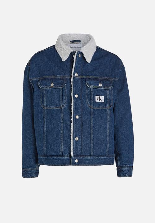 Calvin Klein - Regular 90's sherpa jacket - denim medium