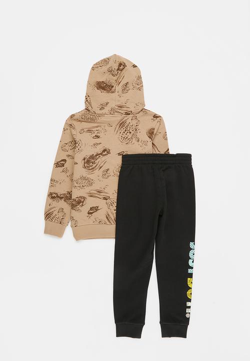 Nike - Nike trend trekker hoodie and joggers set - black & brown