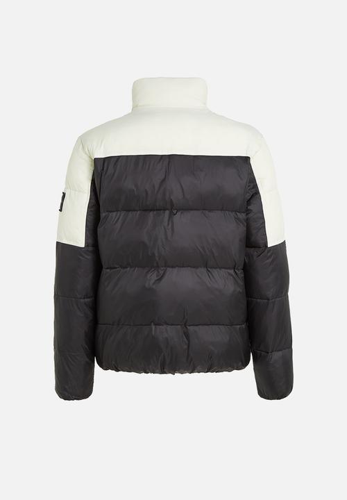 Calvin Klein - Blocking non-down puffer jacket - canary green/ck black
