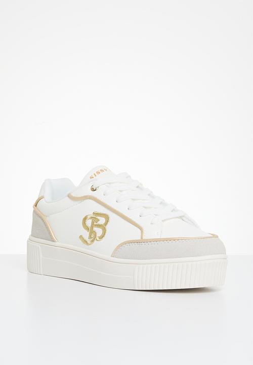 SISSY BOY - SB logo sneaker - white & gold