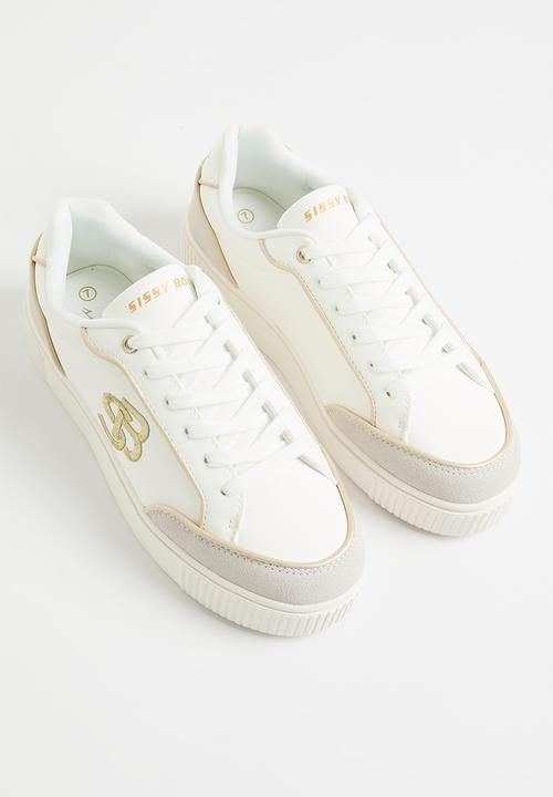 SISSY BOY - SB logo sneaker - white & gold