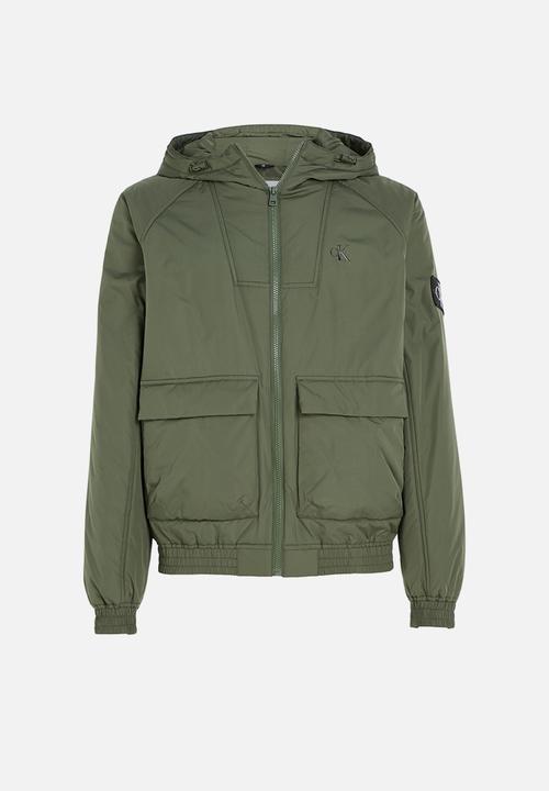 Calvin Klein - Padded hooded harrington - thyme