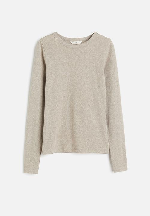 H&M - Ribbed modal-blend top - beige