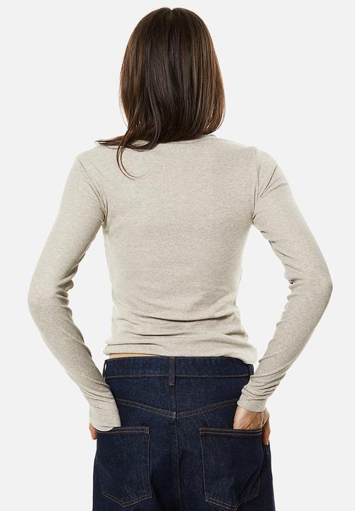 H&M - Ribbed modal-blend top - beige