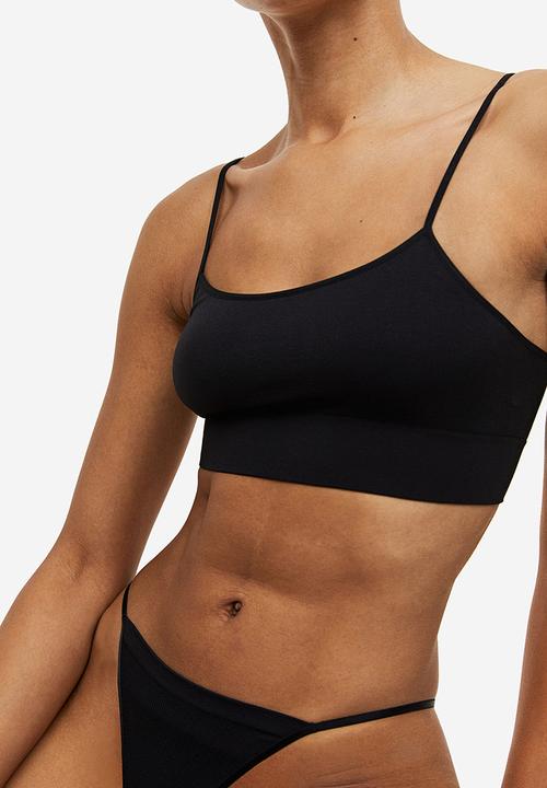 H&M - Seamless padded bralette - black