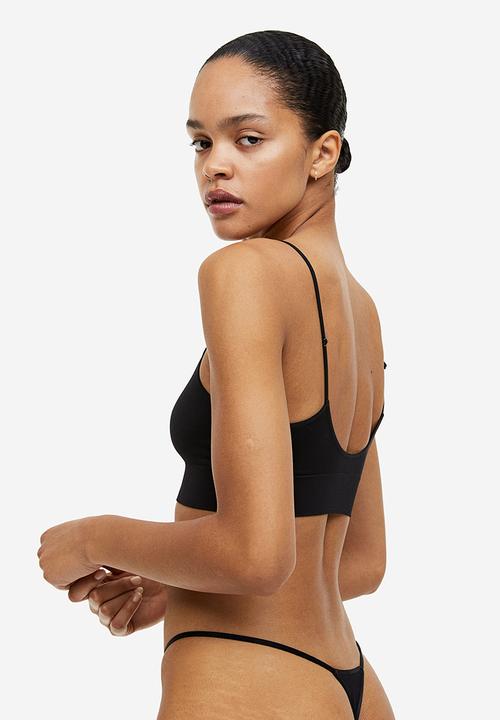 H&M - Seamless padded bralette - black
