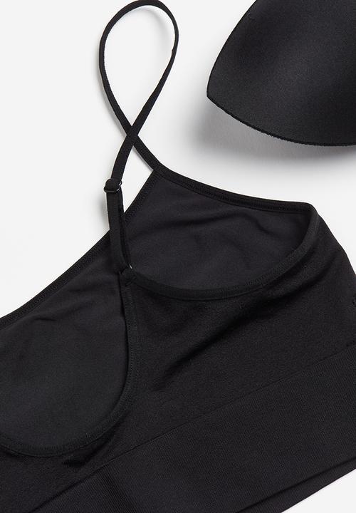 H&M - Seamless padded bralette - black
