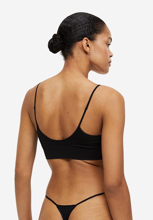 H&M - Seamless padded bralette - black