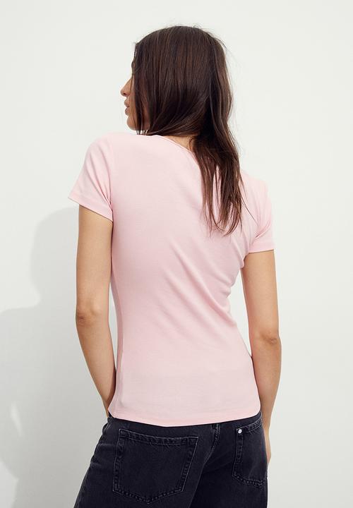 H&M - Ribbed t-shirt - pink