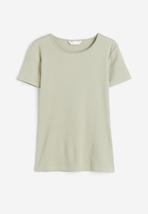 H&M - Ribbed t-shirt - green