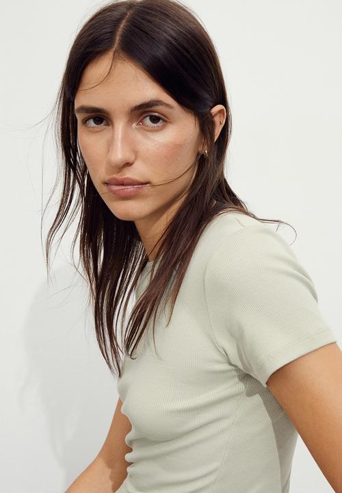 H&M - Ribbed t-shirt - green