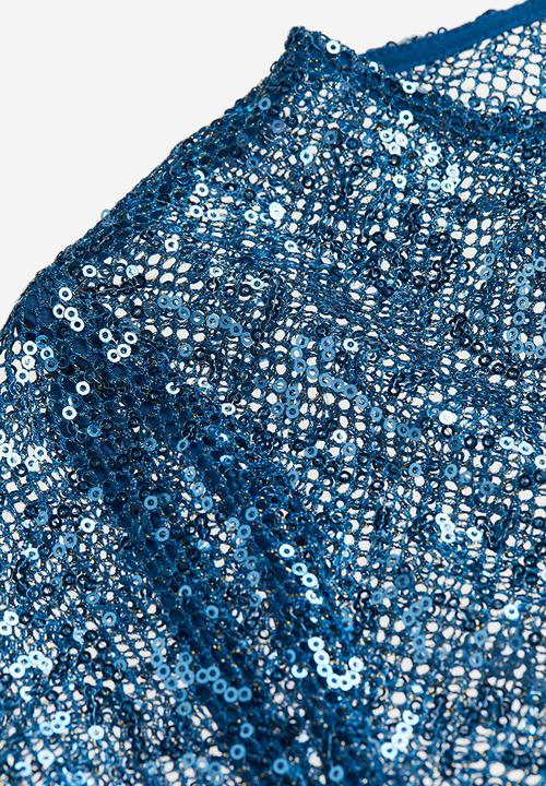 H&M - Sequined cropped top - blue