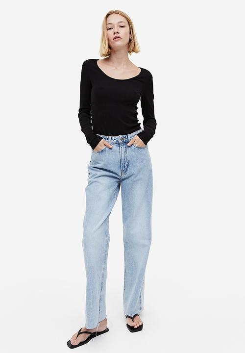 H&M - Ribbed modal-blend top - black