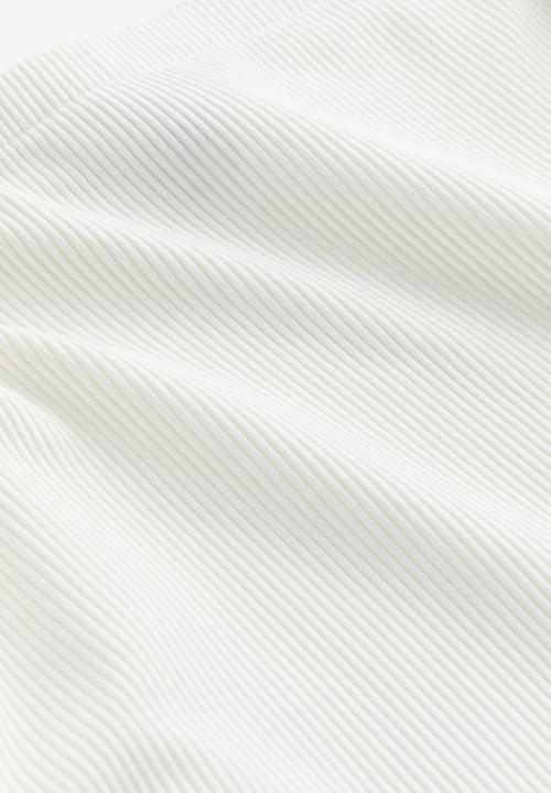 H&M - Ribbed off-the-shoulder top - white
