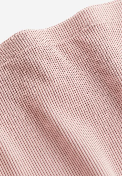 H&M - Ribbed off-the-shoulder top - pink