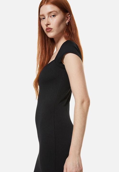 H&M - Ribbed bodycon dress - black