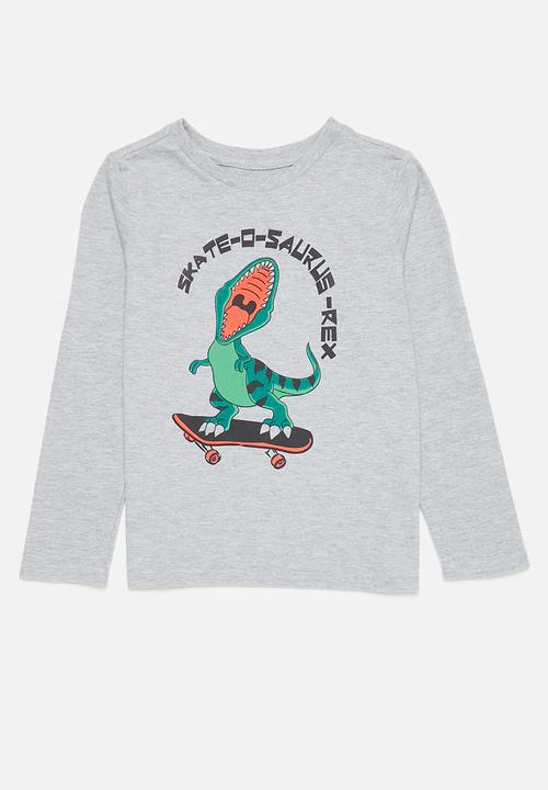 Pop Candy - 2 Pack long sleeve graphic tee - navy and grey mel