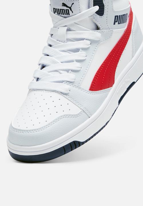 PUMA - Puma rebound v6 mid jr - silver mist/club navy/for all time red
