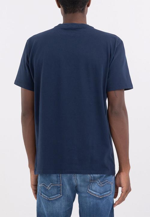 Replay - Jersey T-shirt with print - deep navy