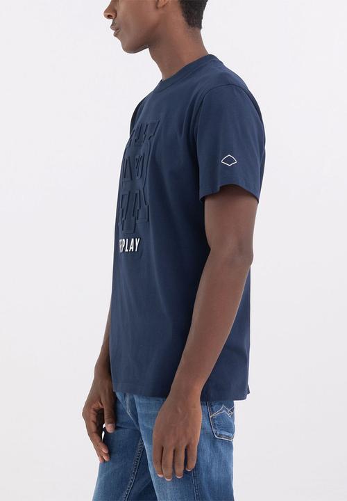 Replay - Jersey T-shirt with print - deep navy
