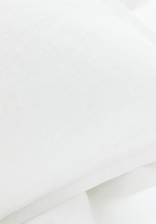 H&M - Linen double/king duvet cover set - white