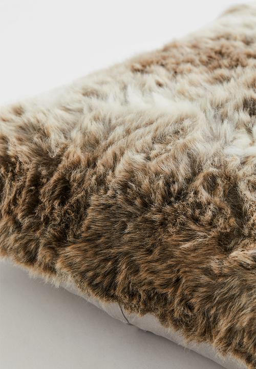 H&M - Faux fur cushion cover - grey