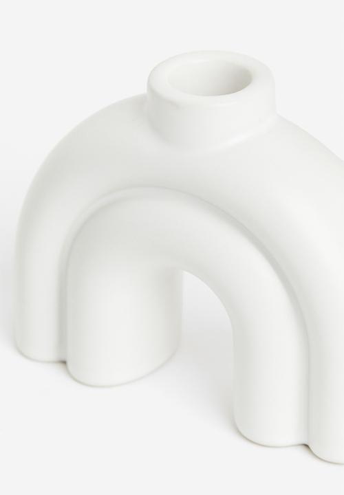 H&M - Stoneware candlestick - white