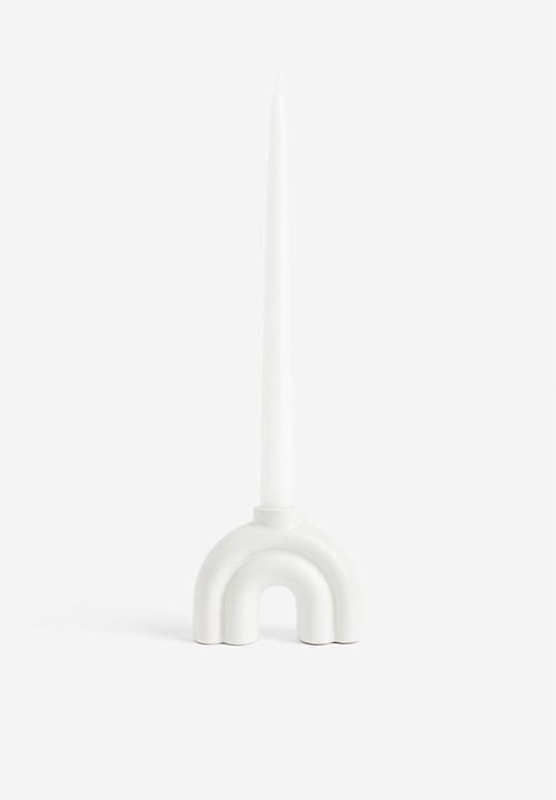 H&M - Stoneware candlestick - white