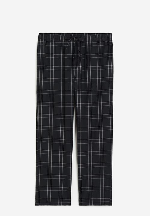 H&M - Relaxed fit pyjama bottoms - Dark grey Checked