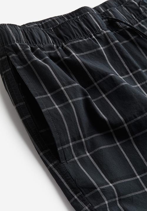 H&M - Relaxed fit pyjama bottoms - Dark grey Checked
