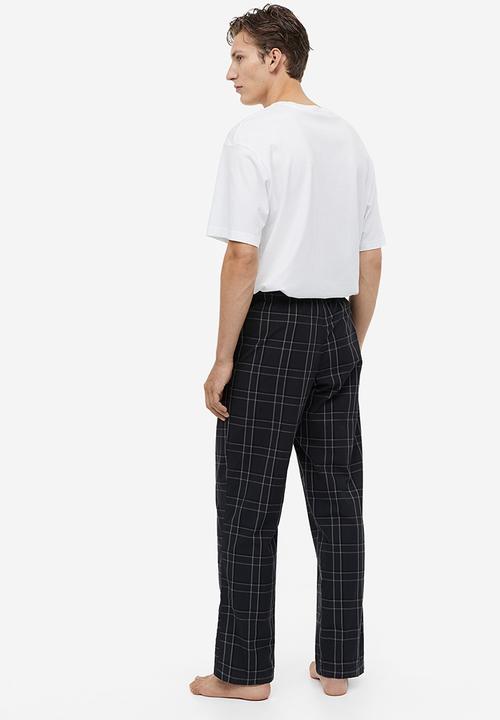 H&M - Relaxed fit pyjama bottoms - Dark grey Checked