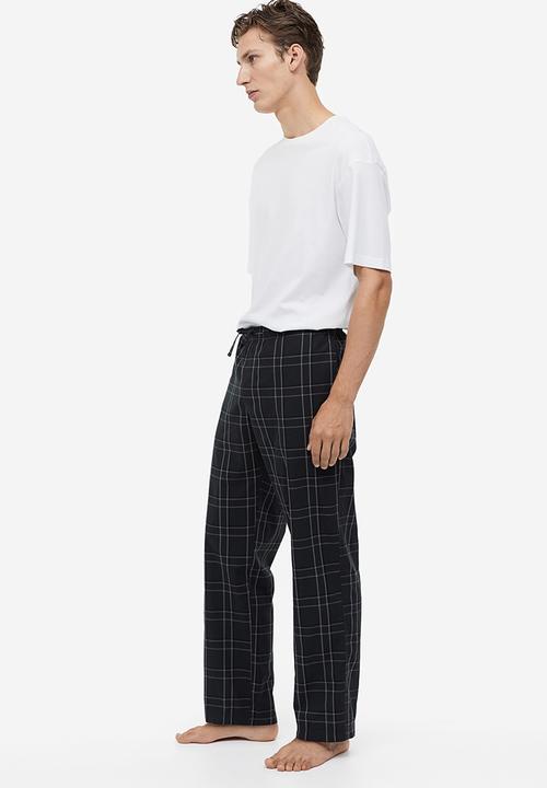 H&M - Relaxed fit pyjama bottoms - Dark grey Checked