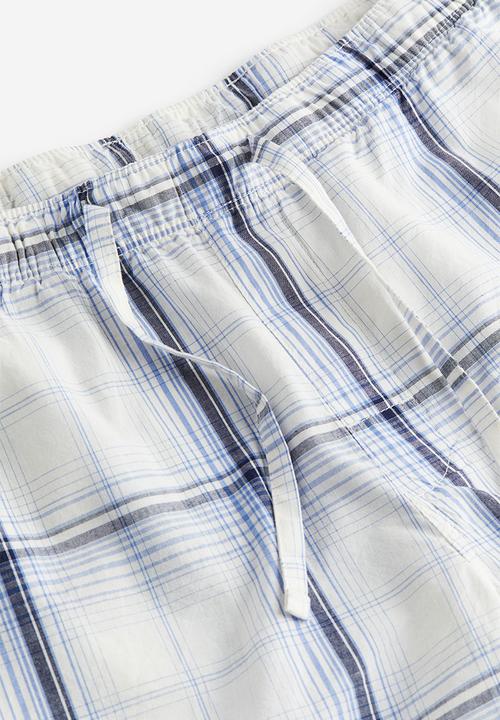 H&M - Relaxed fit pyjama bottoms - Light blue Checked
