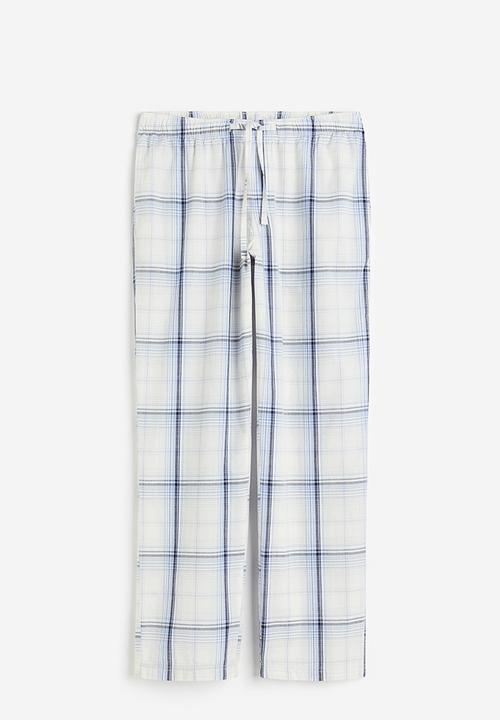 H&M - Relaxed fit pyjama bottoms - Light blue Checked