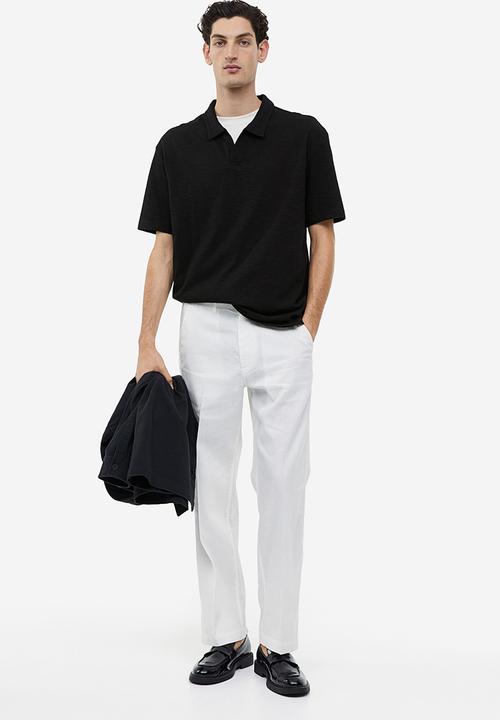 H&M - Relaxed fit cotton polo shirt - black