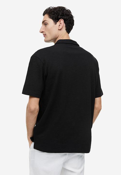 H&M - Relaxed fit cotton polo shirt - black