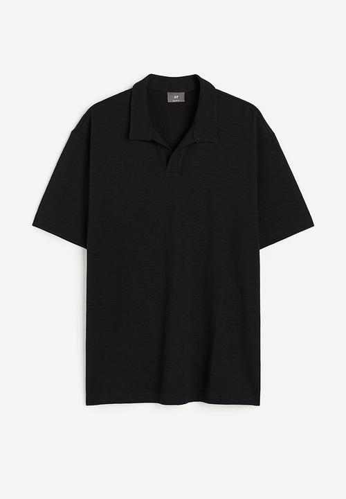 H&M - Relaxed fit cotton polo shirt - black