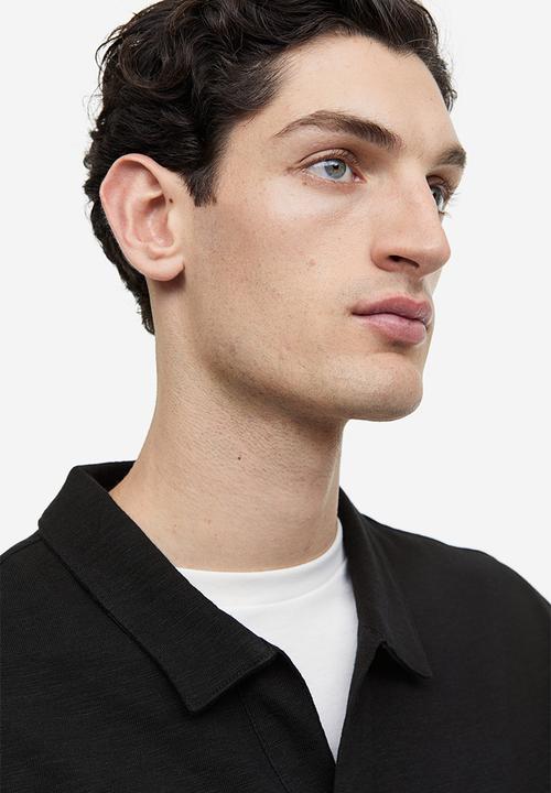 H&M - Relaxed fit cotton polo shirt - black