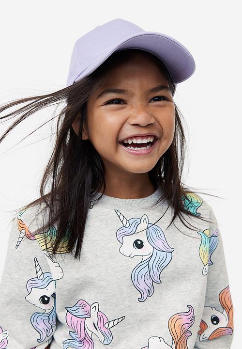 H&M - Printed sweatshirt - Light grey marl Unicorns