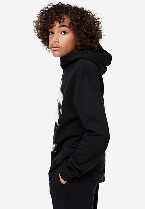 H&M - Printed hoodie - Black Football