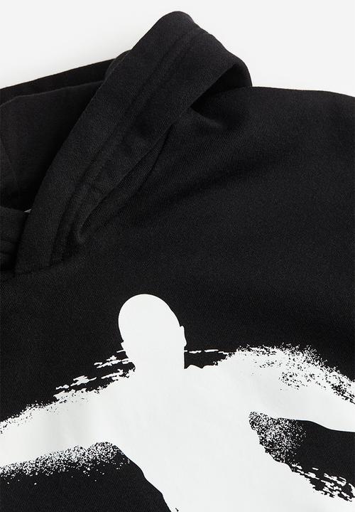 H&M - Printed hoodie - Black Football
