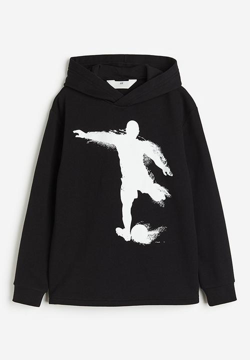 H&M - Printed hoodie - Black Football