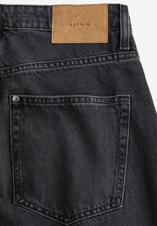 H&M - Curvy fit baggy high jeans - black