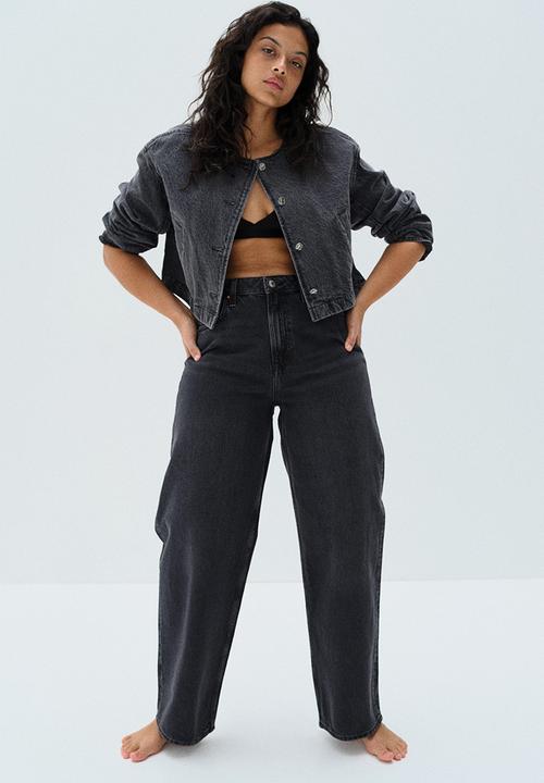 H&M - Curvy fit baggy high jeans - black