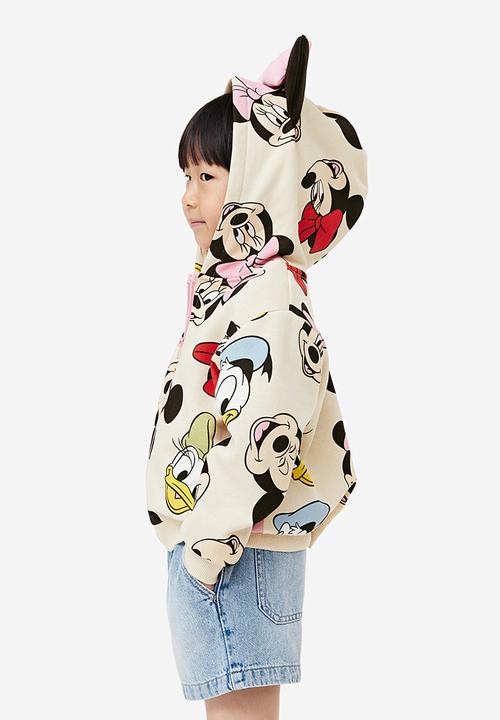 H&M - Printed zip-through hoodie - Light beige Minnie Mouse
