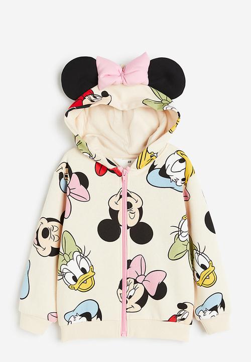 H&M - Printed zip-through hoodie - Light beige Minnie Mouse